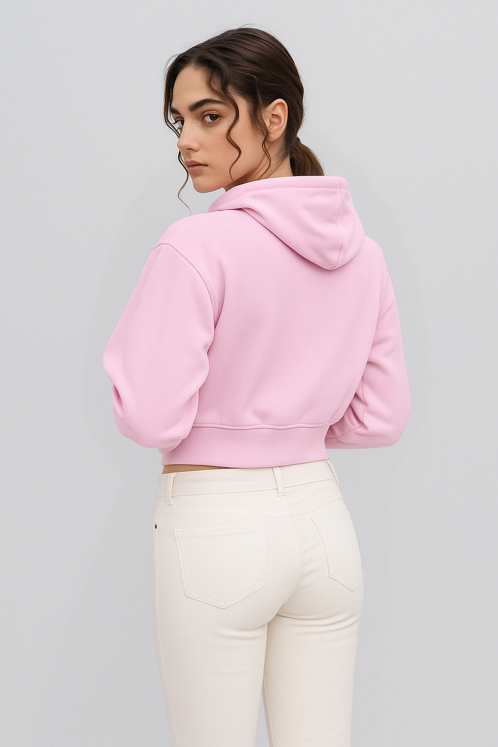 Cute & Quirky Light Pink Crop Hoodie – Chill Girl Edition
