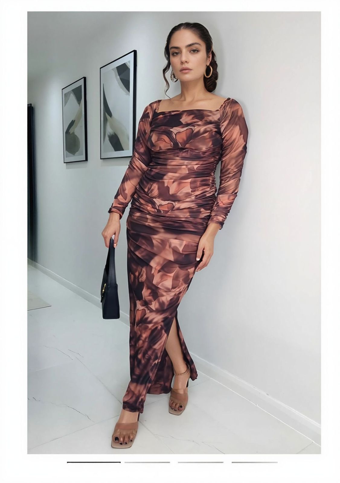 Floral Off-Shoulder Bodycon Maxi Dress for Women – Lush Lounge