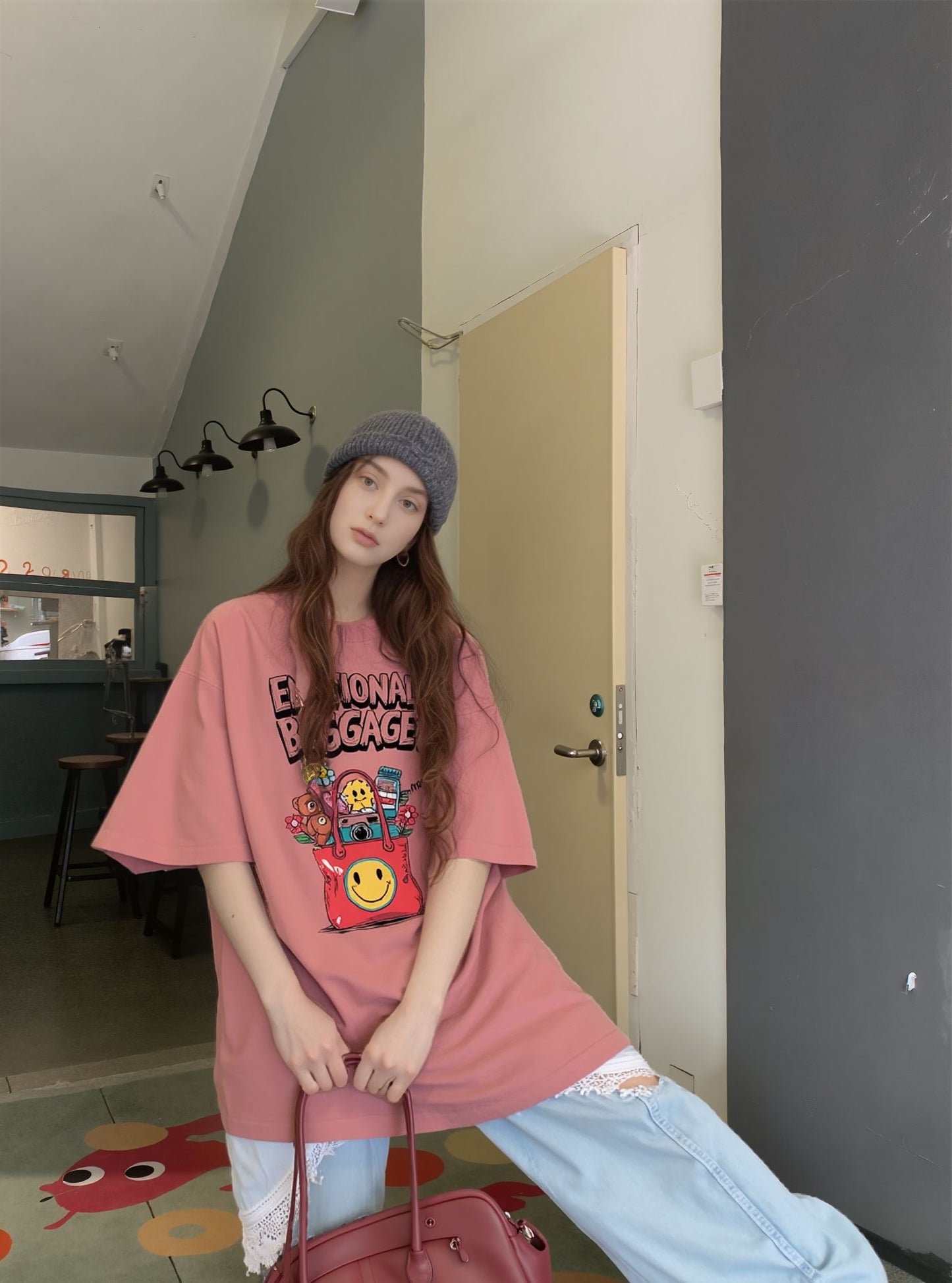 Emotional Baggage Oversized Tee – Clay Rose