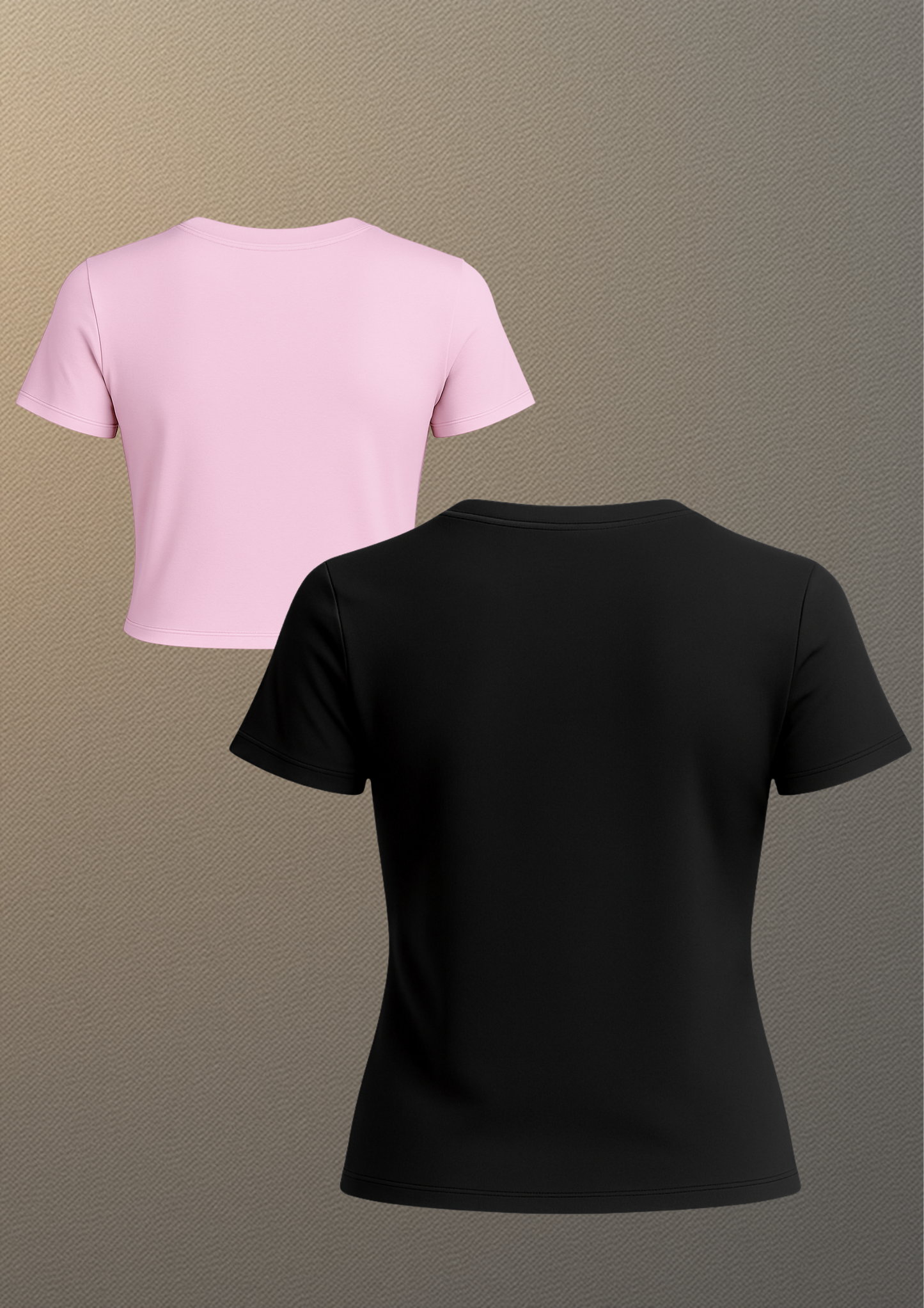 Quirky Quote Combo – Pink Crop Tee + Black Graphic Tee