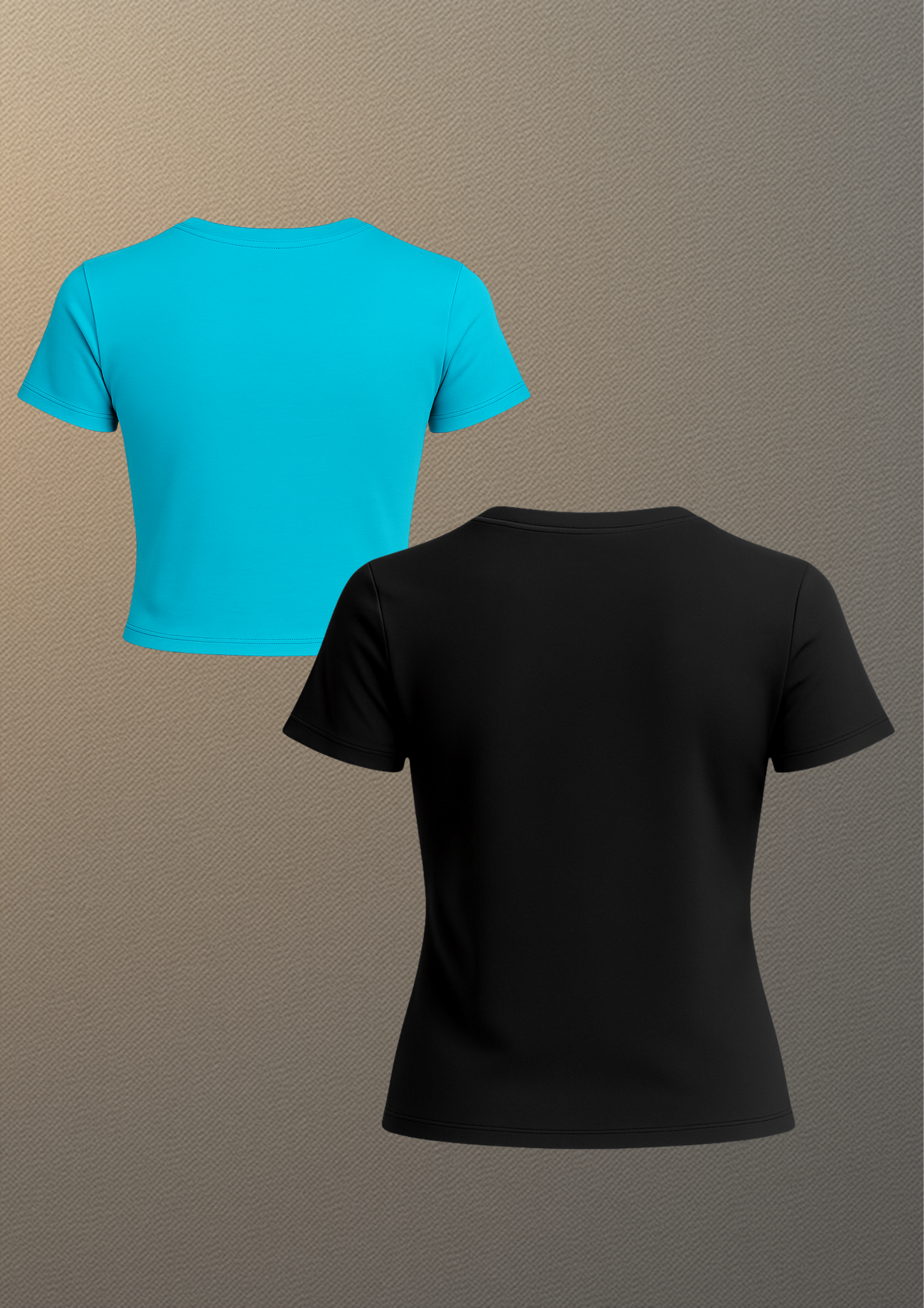 Dual Mood Graphic Tee & Blue Crop Top Combo