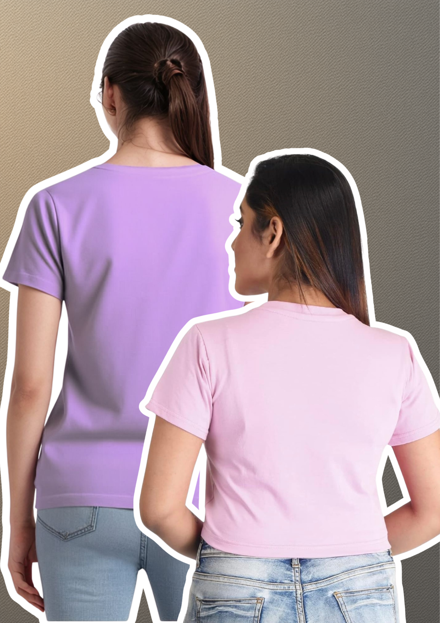 Pastel Essentials Duo – Lilac Tee + Baby Pink Crop Top