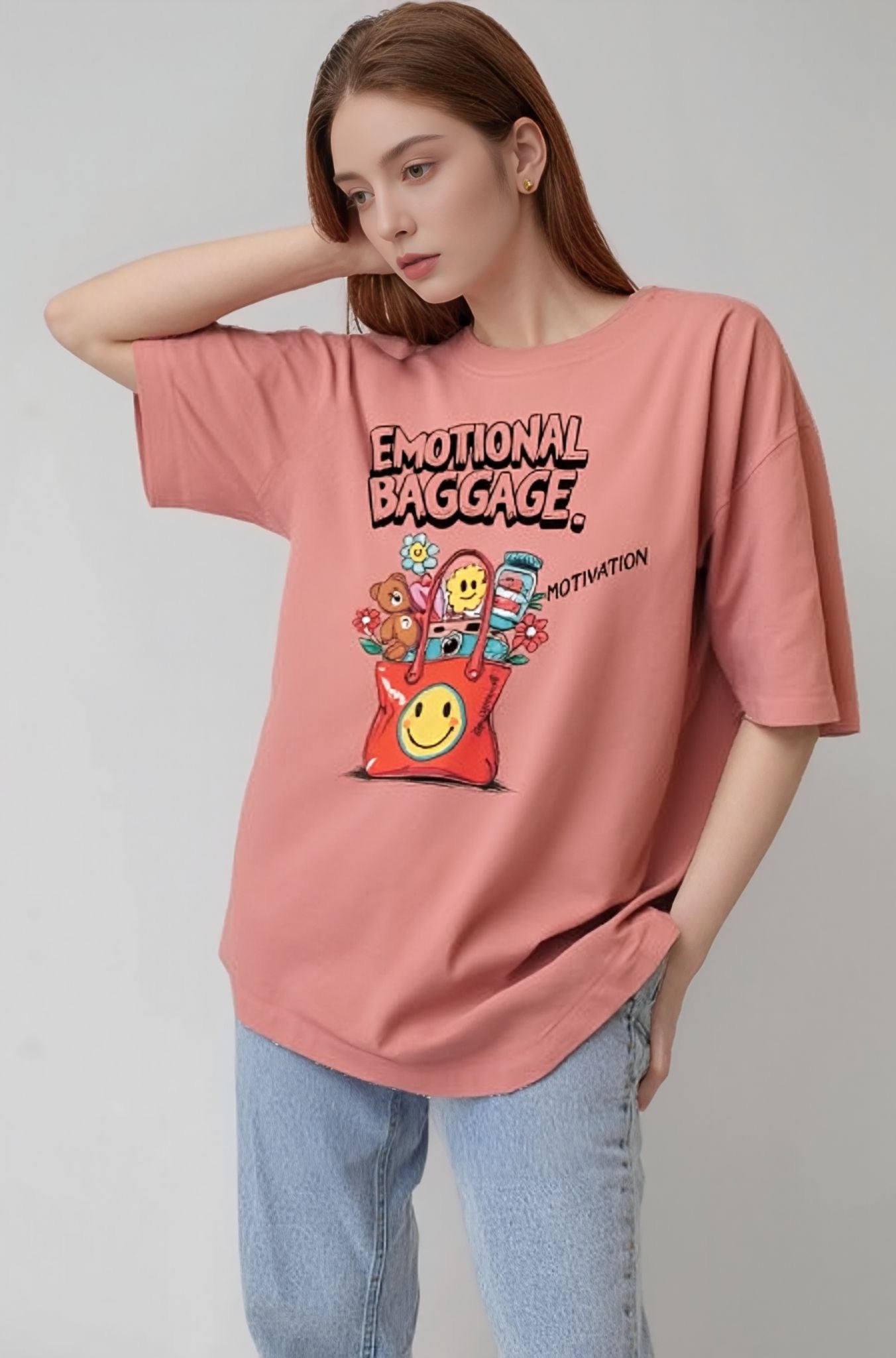 Emotional Baggage Oversized Tee – Clay Rose
