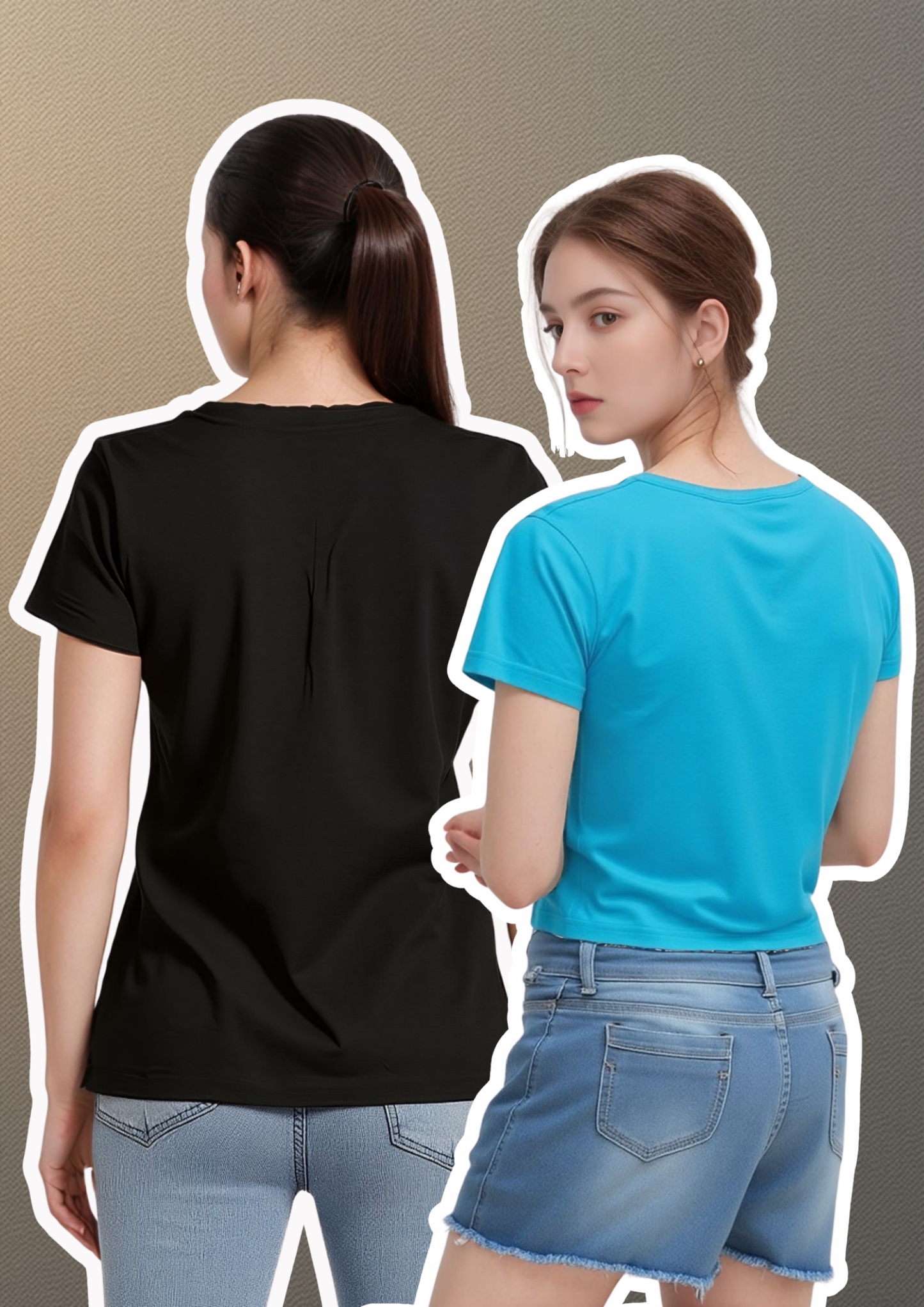 Sassy Graphic Tee & Aqua Crop Top Combo