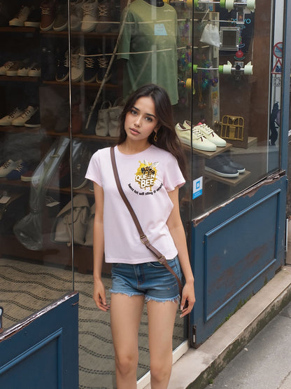 Queen Bee Graphic Tee – Soft Pink