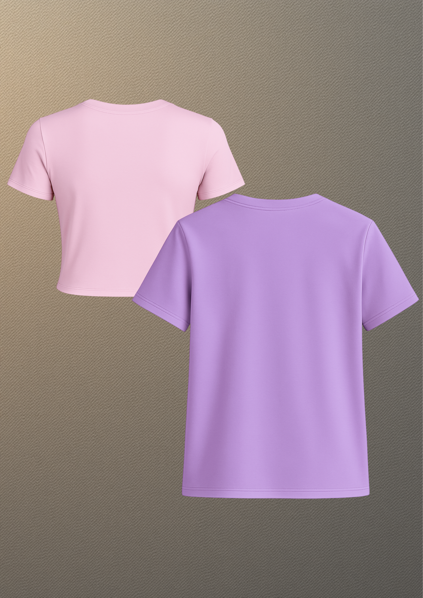 Pastel Essentials Duo – Lilac Tee + Baby Pink Crop Top