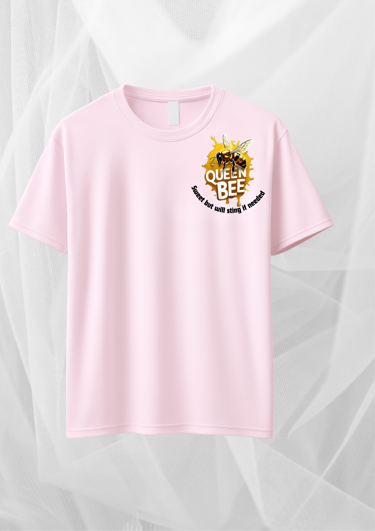 Queen Bee Graphic Tee – Soft Pink
