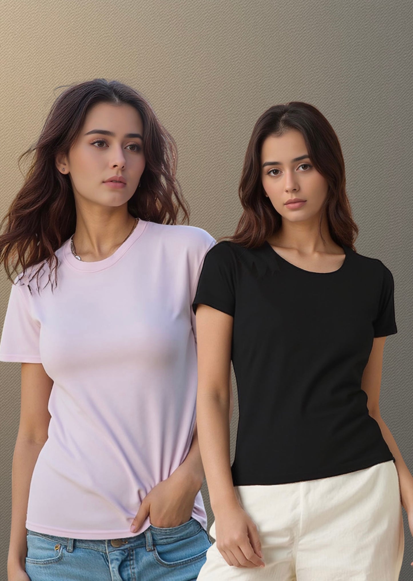 Everyday Essentials Tee Combo – Black & Blush Pink
