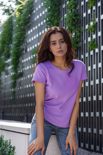 Lavender Soft-Stretch Fitted Tee