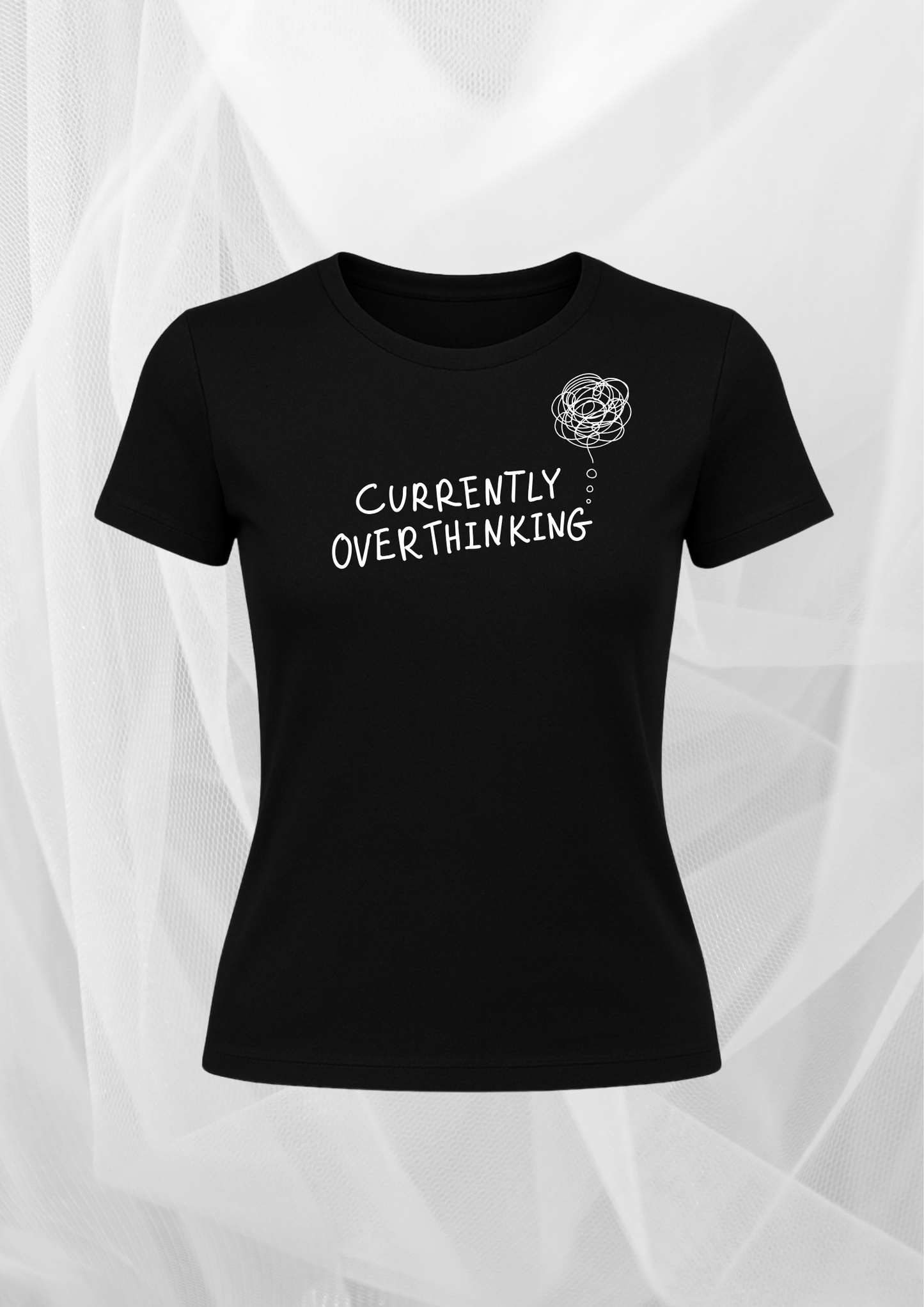 Currently Overthinking Black Graphic T-Shirt