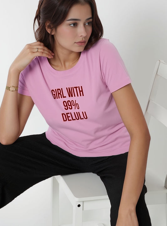 Girl with 99% Delulu Graphic T-Shirt