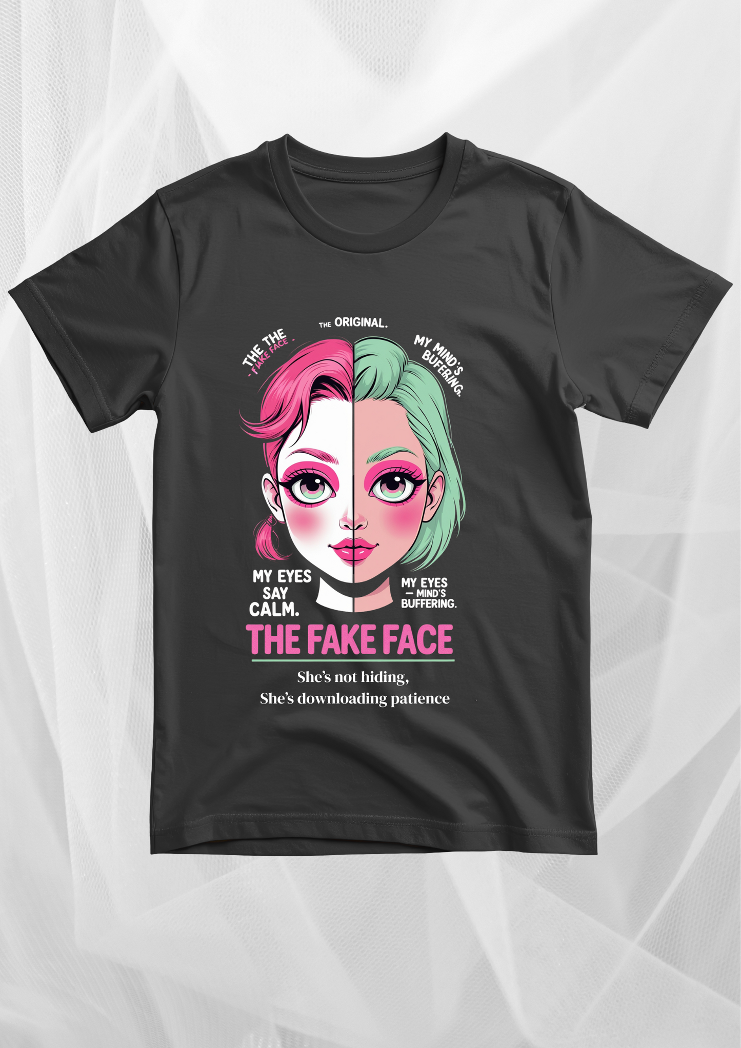 The Fake Face Graphic T-Shirt – Anime-Inspired
