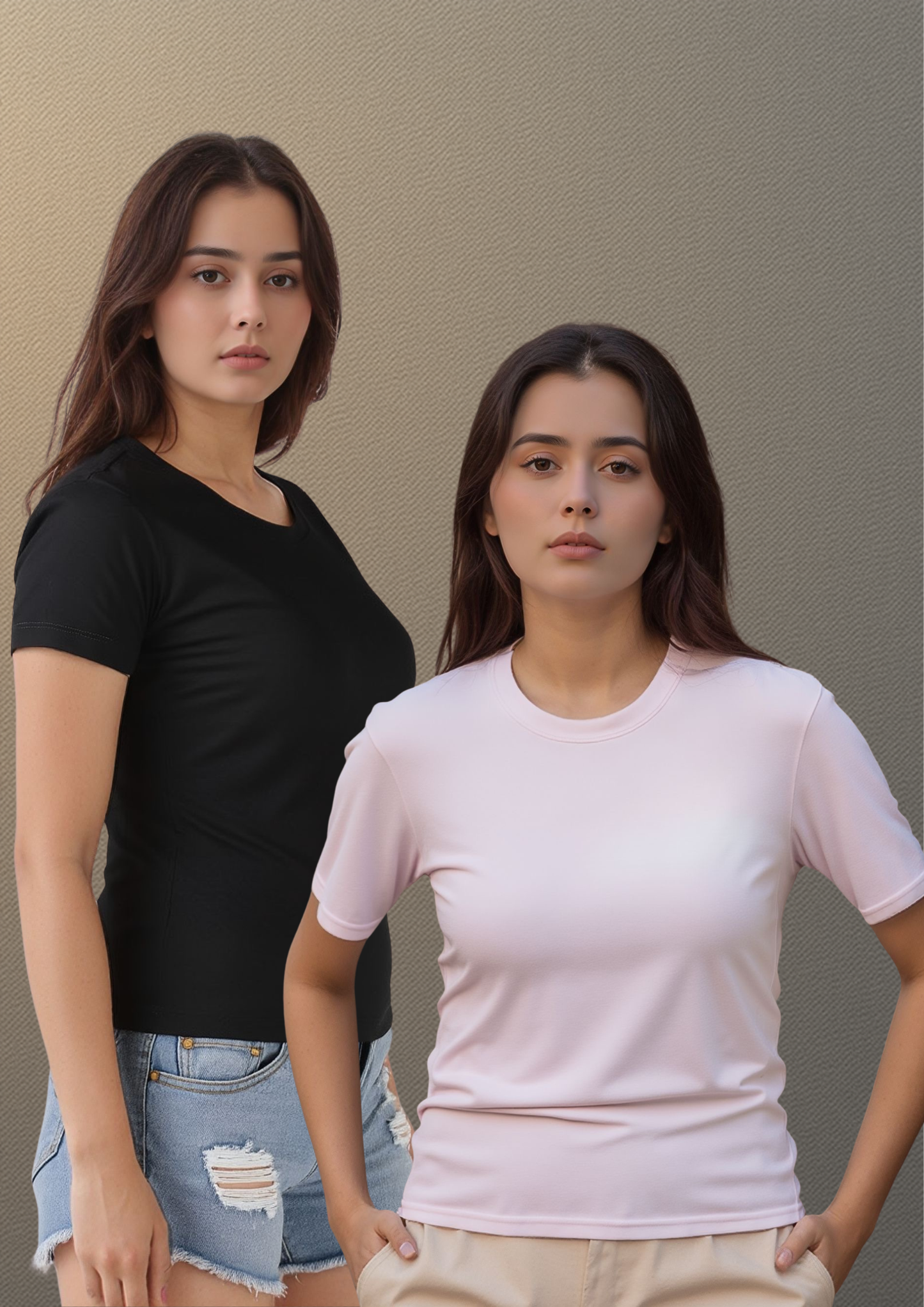 Everyday Essentials Tee Combo – Black & Blush Pink