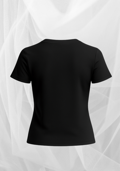 Black Slim Fit T-shirt for Women- Basic Casual Tee