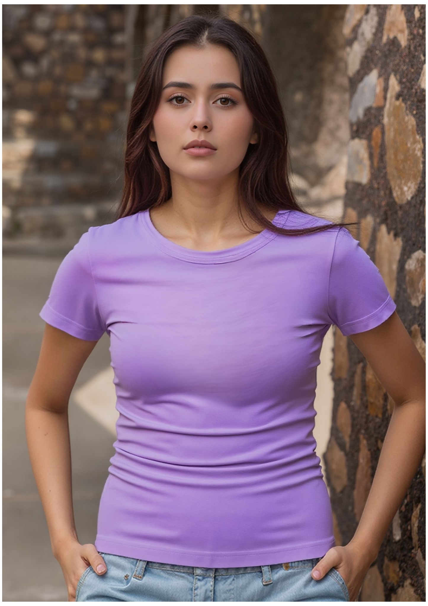 Lavender Soft-Stretch Fitted Tee
