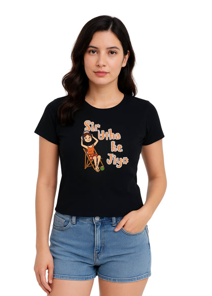 “Sir Utha Ke Jiyo” Graphic Tee – Black