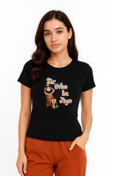 “Sir Utha Ke Jiyo” Graphic Tee – Black