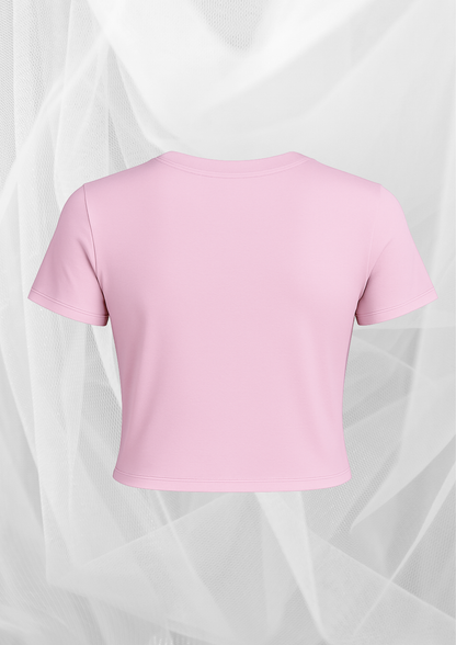 Minimal Text Crop Top – Calm & Confident in Pink