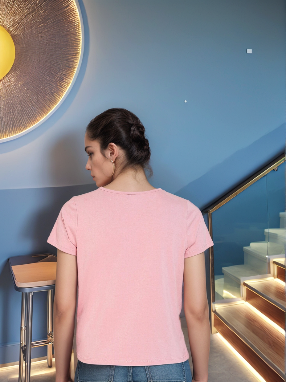 Blush Knot-Front Tee