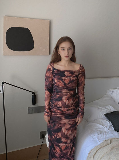 Floral Off-Shoulder Bodycon Maxi Dress for Women – Lush Lounge