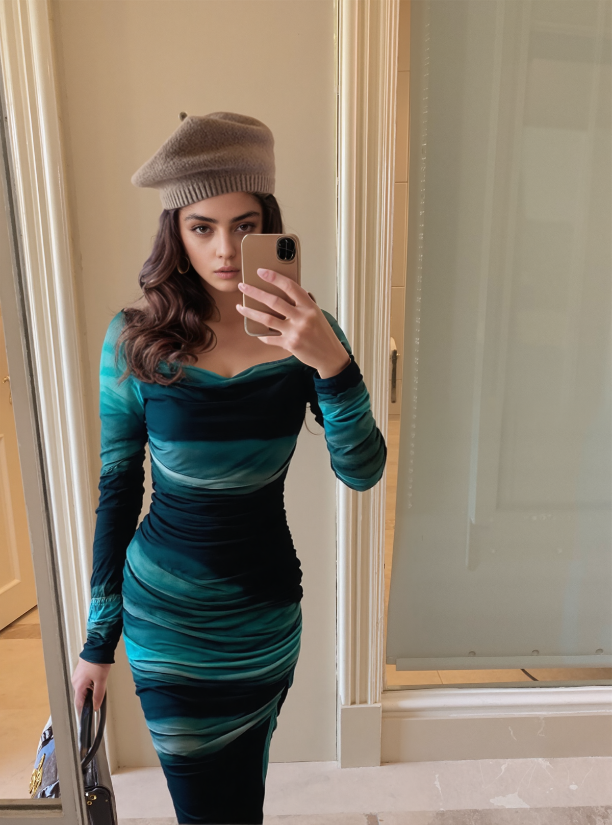 Emerald Green Mesh Bodycon Dress