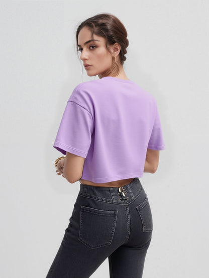 Dreamer's Escape Graphic Crop Top – Lavender Muse Edition