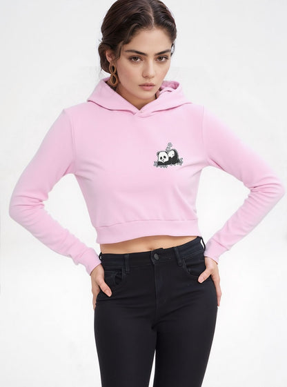 I Am Not Lazy” Pink Cropped Hoodie – Energy Saving Mode Statement Wear