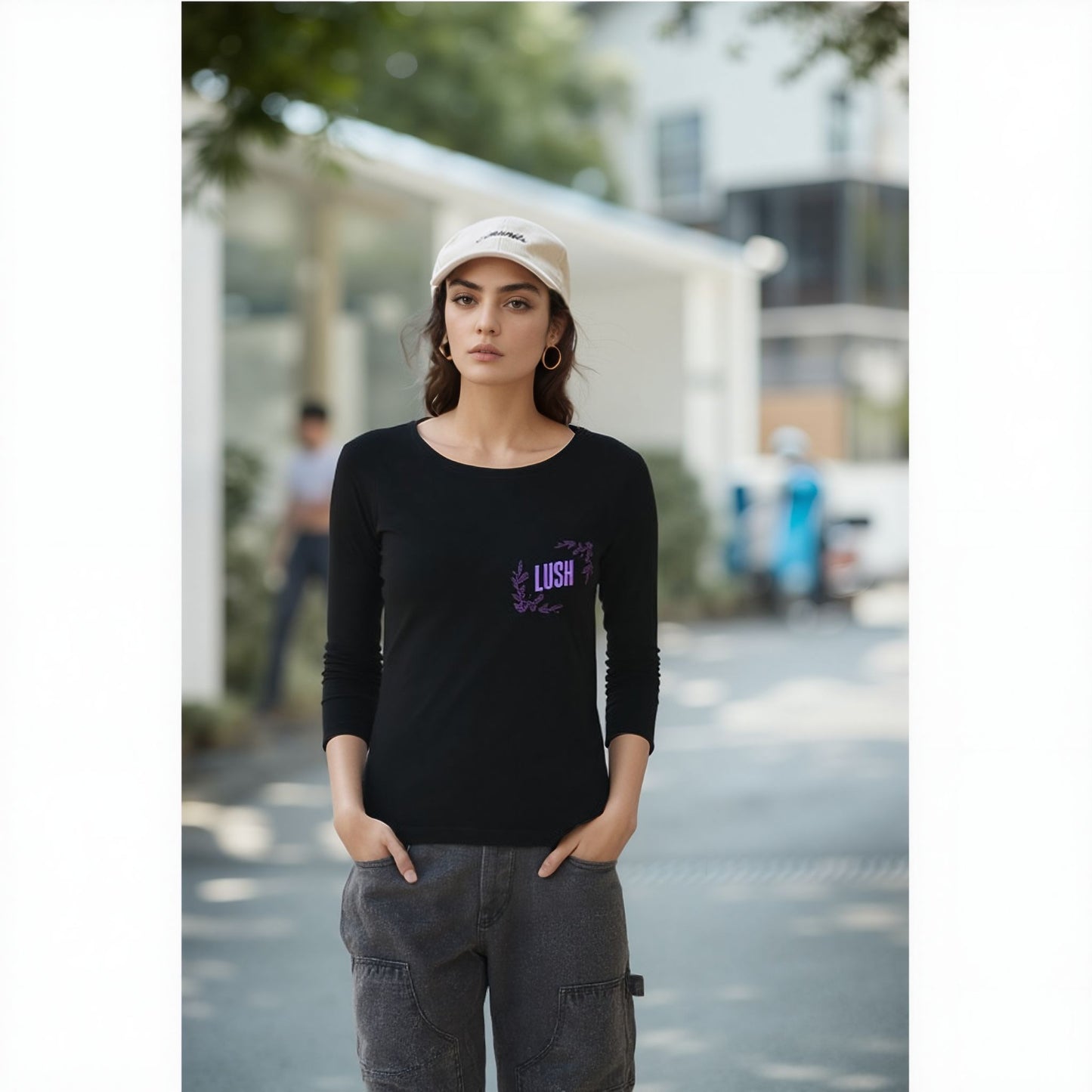 Lush Black Long Sleeve T-Shirt for Women – Casual Everyday Wear